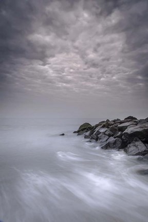 Framed Stormy Beach Landscape, Cape May National Seashore, NJ Print