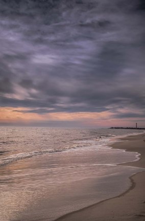Framed Sunset On Shore, Cape May National Seashore, NJ Print
