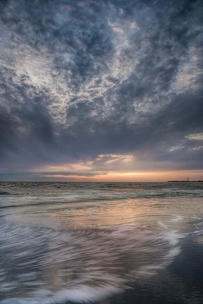 Framed Overcast Sunrise On Shore, Cape May National Seashore, NJ Print