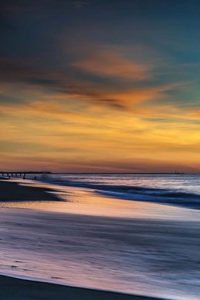 Framed Sunrise On Winter Shoreline 1, Cape May National Seashore, NJ Print