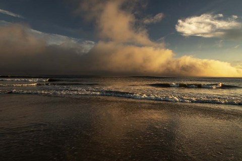 Framed Sunrise On Ocean Shore 2, Cape May National Seashore, NJ Print