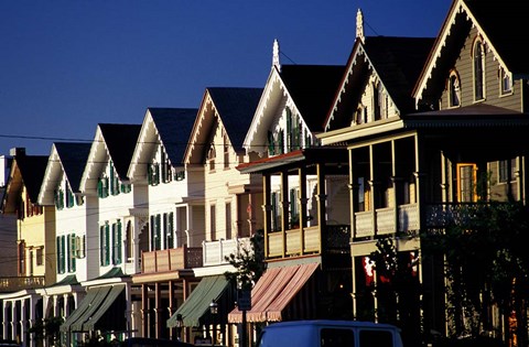 Framed Row of Beach Homes, Cape May, NJ Print
