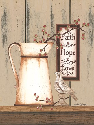 Framed Faith Hope Love Print