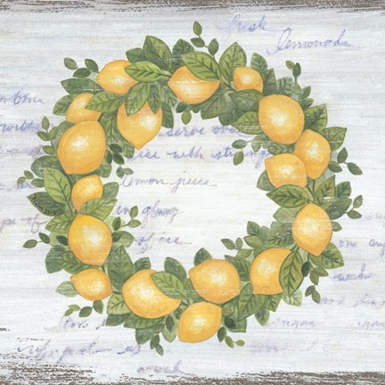 Framed Lemon Wreath Print