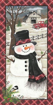 Framed Farmhouse Snowman Print