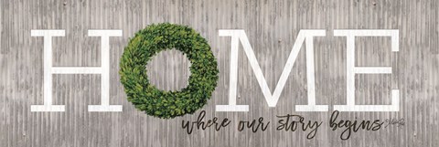 Framed Boxwood Home Print