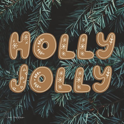 Framed Gingerbread Holly Jolly Print