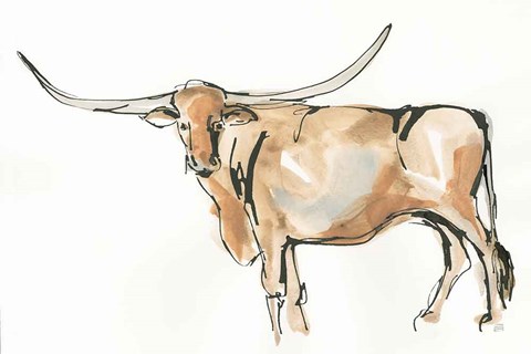 Framed Longhorn II Print