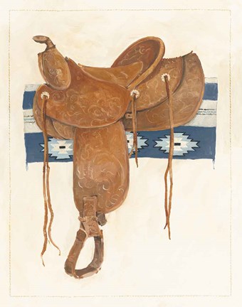 Framed Western Saddle II Light Print
