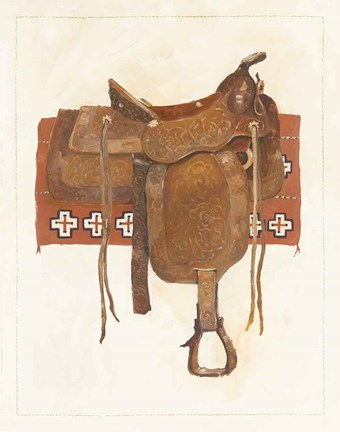 Framed Western Saddle I Light Print