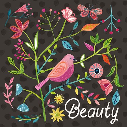 Framed Budding Beauty III Dark Print