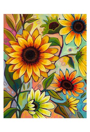 Framed Sunflower Power I Print