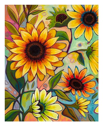 Framed Sunflower Power I Print