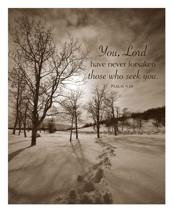 Framed First Snow (You, Lord have never forsaken...) Print