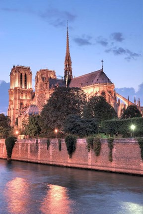 Framed Notre Dame at Dusk Print