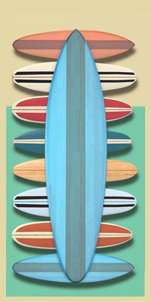 Framed Surfboards - Red Print