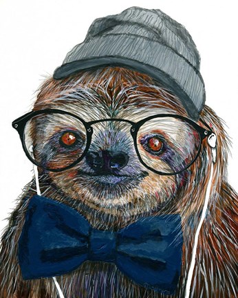 Framed Hipster Sloth Print