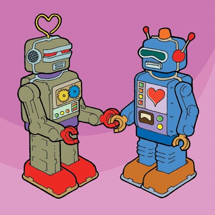 Framed Love Bots Print