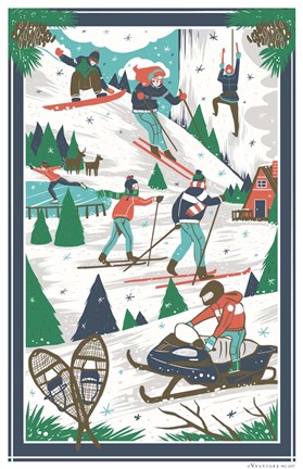 Framed Winter Scenes Print