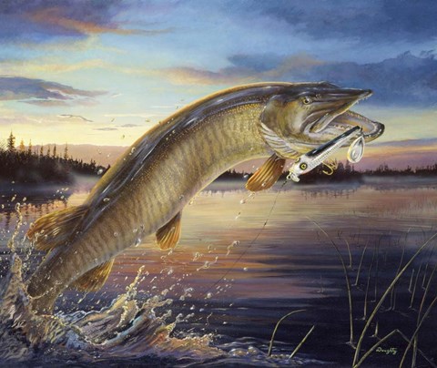 Framed Twilight Muskie Print