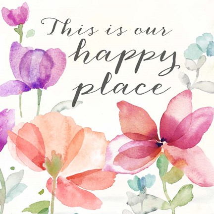 Framed Poppy Field Sentiment I Print