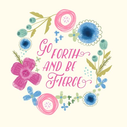 Framed Fierce Girl Pink I Print