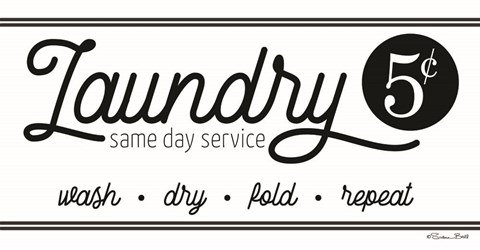 Framed Laundry Same Day Service Print