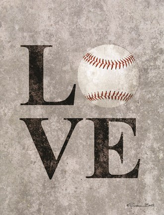 Framed LOVE Baseball Print