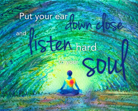 Framed Yoga - Put Your Ear Down Close and Listen Print