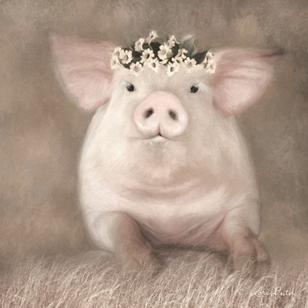 Framed Painted Piggy Print