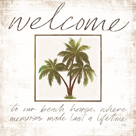 Framed Welcome Palm Trees Print