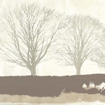 Framed Tree Lines Neutral Print