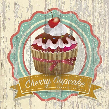 Framed Cherry Cupcake Print