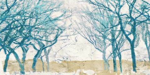 Framed Turquoise Trees Print