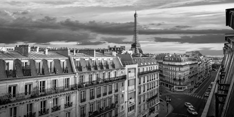 Framed Morning in Paris (BW) Print