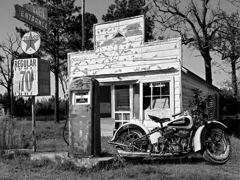 Framed Abandoned Gas Station, New Mexico Print