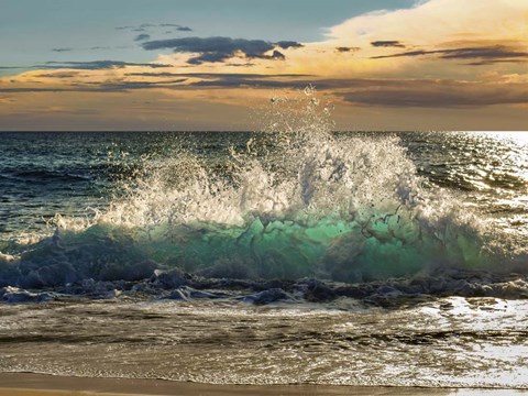 Framed Wave Crashing on the Beach, Kauai Island, Hawaii Print