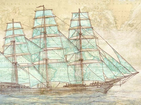 Framed Sailing to the World Print