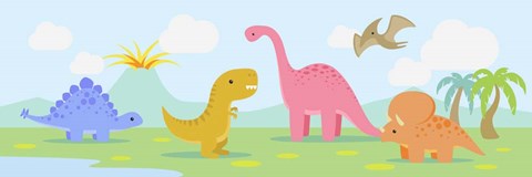 Framed Li&#39;l Dinos Print