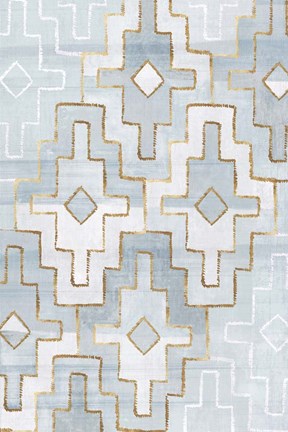 Framed Silver Blue I Print