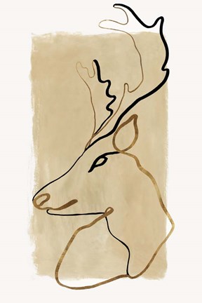 Framed Antlers II Print