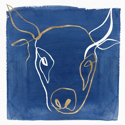 Framed Indigo Ox Print