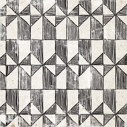 Framed White Art Deco I Print