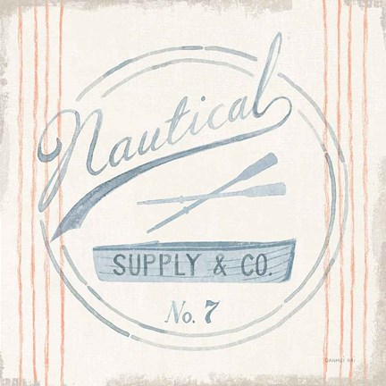 Framed Floursack Nautical IX Boat Print