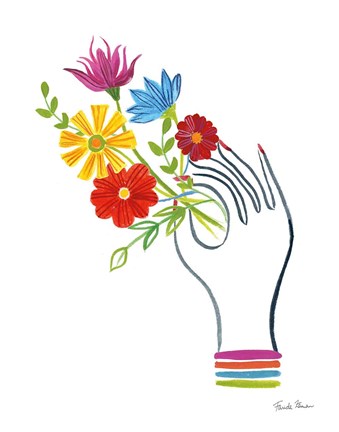 Framed Floral Hand II Print