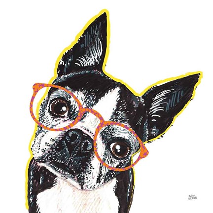 Framed Bespectacled Pet IV Print