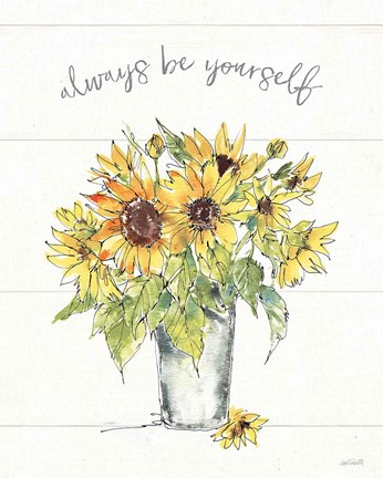 Framed Sunflower Fields II Print