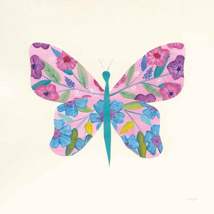 Framed Butterfly Garden II Print