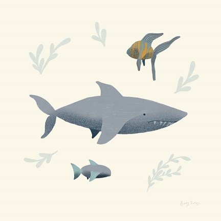 Framed Ocean Life Shark Print