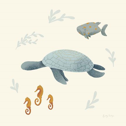 Framed Ocean Life Sea Turtle Print